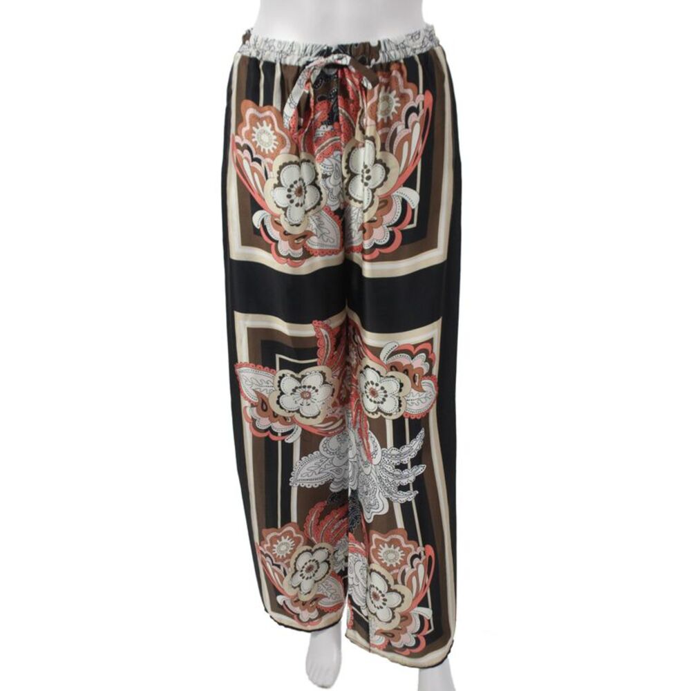 Robertson + Rodeo Womens Beige Floral Harem Pants Polyester Drawstring Size M